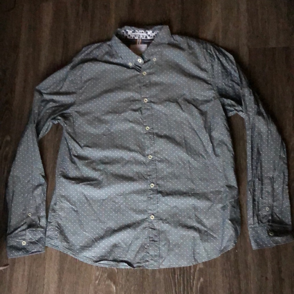Denim & Flower Button Down Shirt